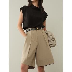 Commense Elegant Leisure Cap Sleeve Classic Top Flowy Black XS